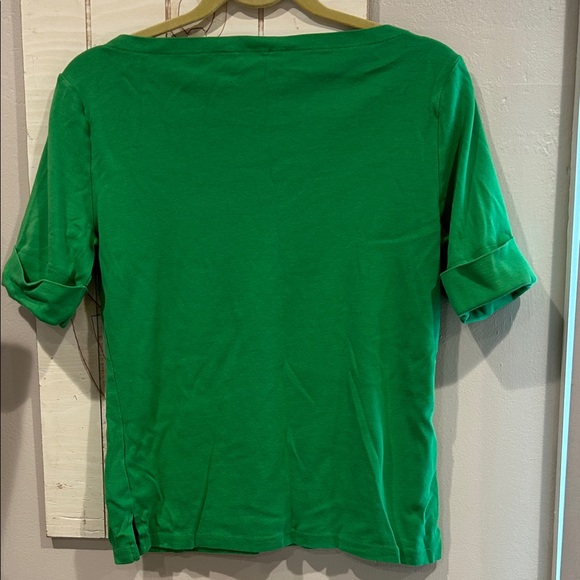 Lauren Ralph Lauren Vibrant Green Short Sleeve Top - Picture 3 of 4